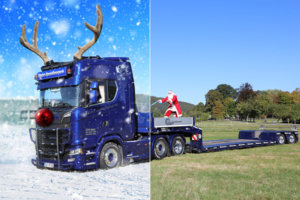 Weihnachtlicher Lkw (Rechts das Original)