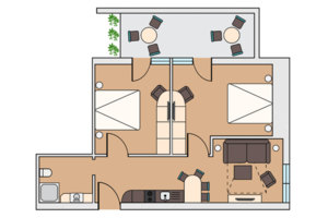 Grundrisszeichnung Appartements