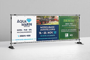 Banner „Hotel, Ausstellung & Pub“