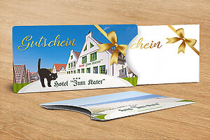 Gutschein mit Schuber „Hotel zum Kater“