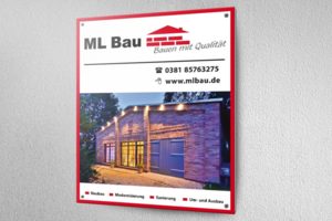 Schild „ML Bau“