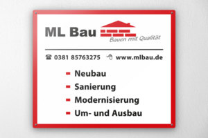 Alu-Schild „ML Bau“