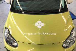 Kfz-Beschriftung „Vegane Leckereien“